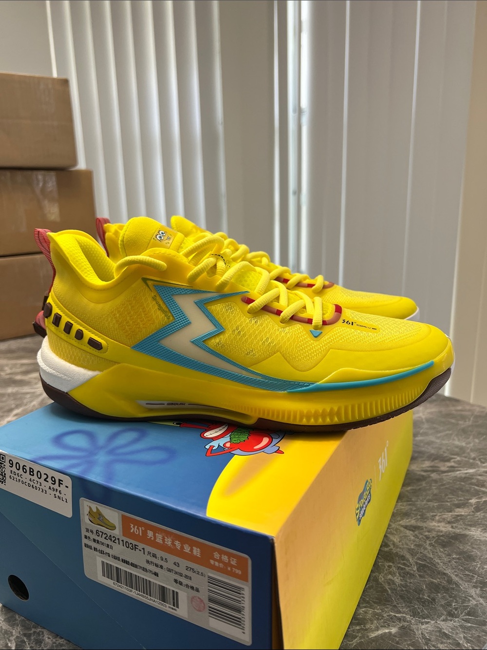 361 Degrees BIG3 5.0 Quick SpongeBob SquarePants Basketball Sneaker size 9.5